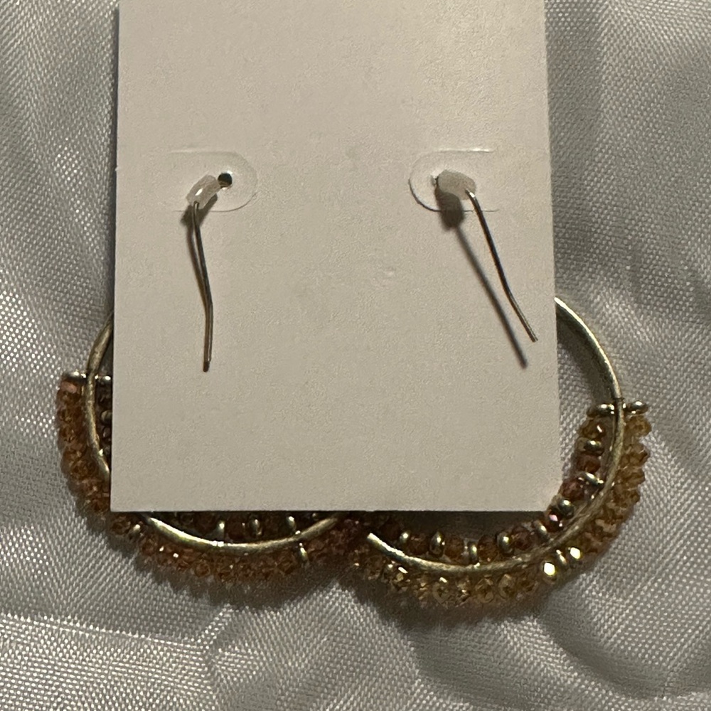 Elegant Gold beaded Hoop Earrings